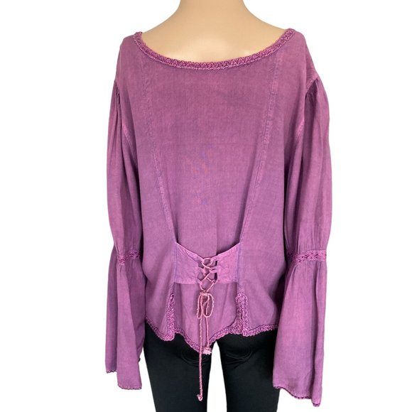 More By Lata PL Purple Bohemian Style Blouse - Picture 3 of 8